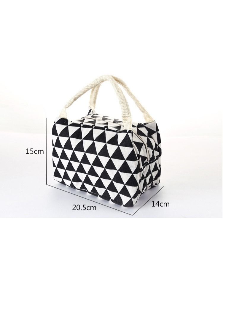 Thermal Insulated Printed Lunch Bag Black/White