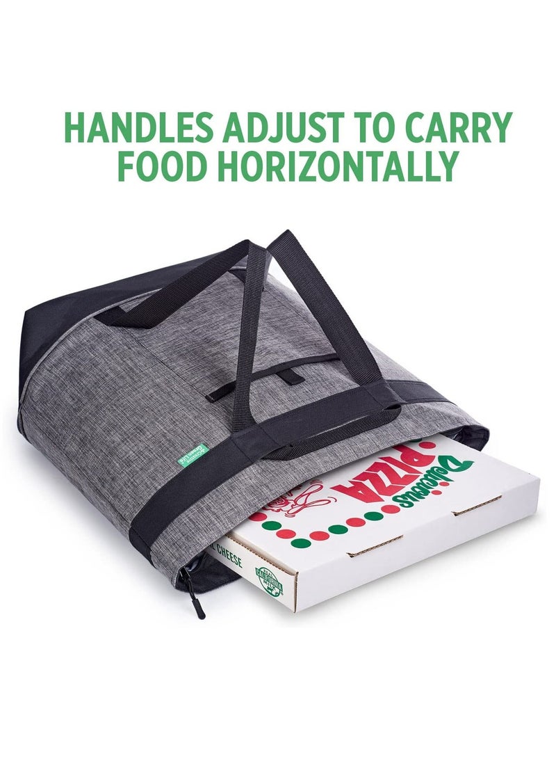 Insulated Cooler Bag with HD Thermal Insulation - Premium, Collapsible Soft Makes a Perfect Grocery Bag, Food Delivery Travel or Beach Bags(Charcoal)