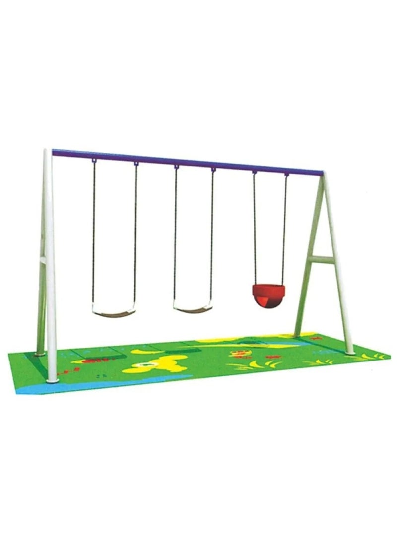 Metal 3 Seats Swing Set For Ground Or Sand Height 250CM