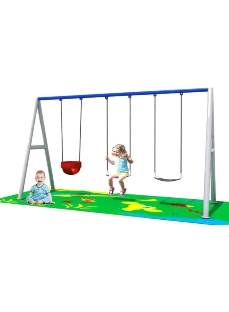 Metal 3 Seats Swing Set For Ground Or Sand Height 250CM