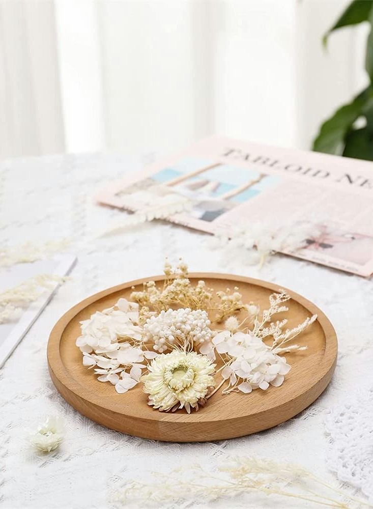 2 Pack White Dried Flowers for Resin Jewelry Molds, Real Pressed Dry Flower Leaves with Tweezers, DIY Crafts Nail Art Candle Soap Making Phone Case Pendant Floral Decors