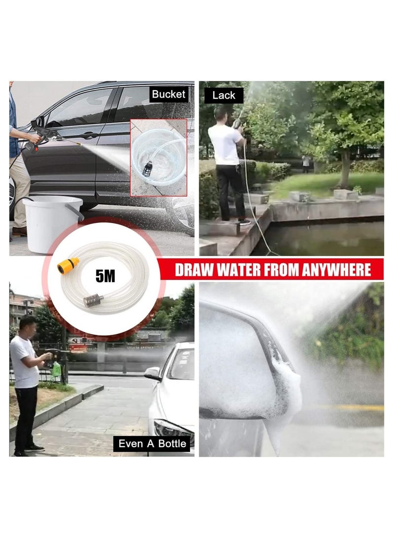 48V Cordless Portable Washer Electric Cleaning Gun with 3 in 1 Adjustable Nozzle for Washing Car and Floors