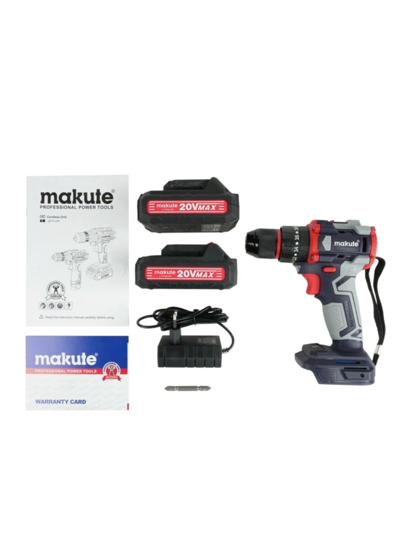 10mm Cordless Impact Drill with Brushless Motor, 20V, 0-500/0-1500 RPM, 40N.m Max Torque, Includes 1x 2.0Ah Battery & Standard Charger, CID-121-10-2BL