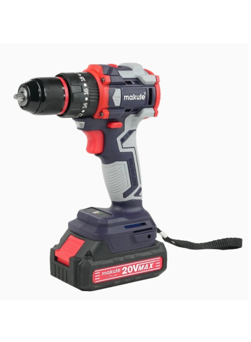 10mm Cordless Impact Drill with Brushless Motor, 20V, 0-500/0-1500 RPM, 40N.m Max Torque, Includes 1x 2.0Ah Battery & Standard Charger, CID-121-10-2BL