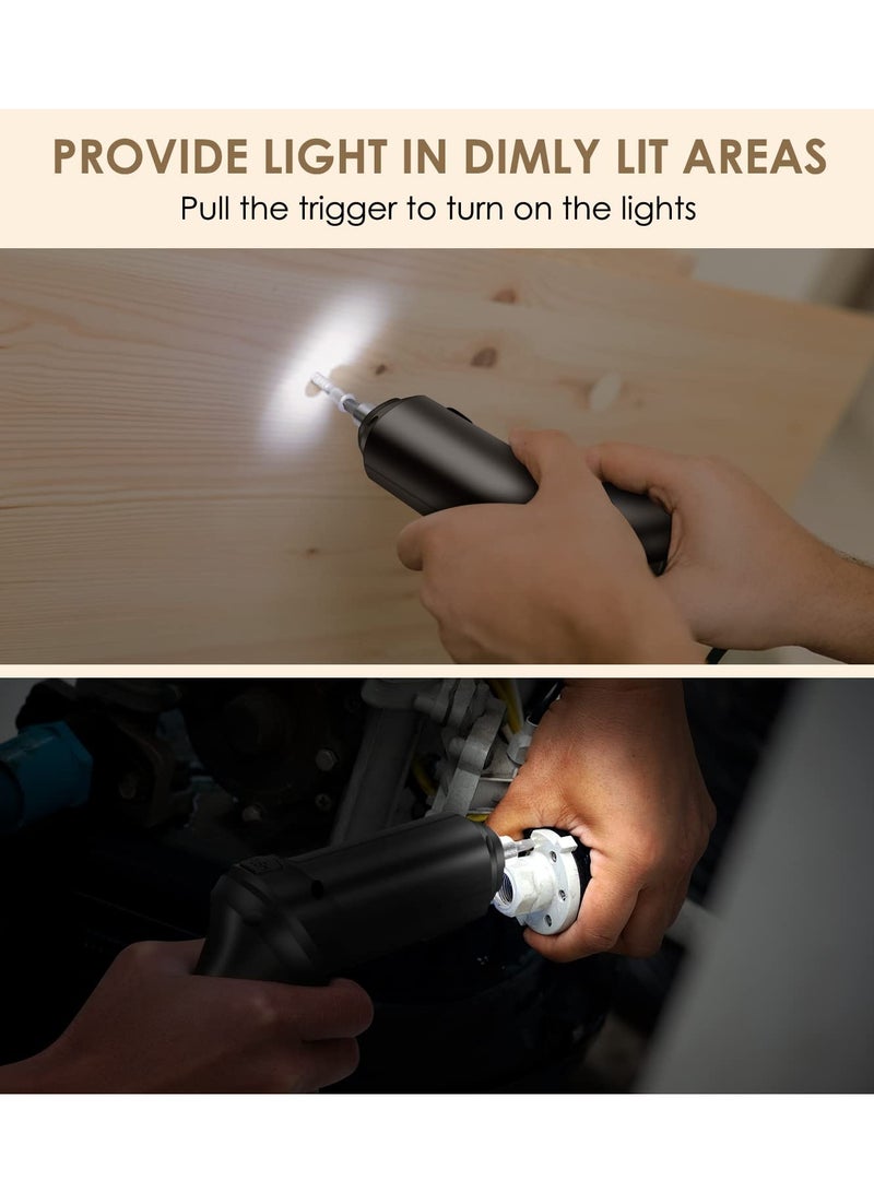 Electric Screwdriver Set Rechargeable Electric Screwdriver With 106 Piece Bit Rotatable Handle LED Light Carrying Case Home Repair Tool Set