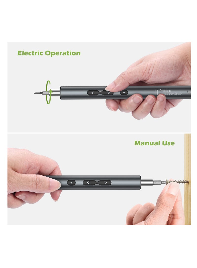 Precision Electric Screwdriver - Portable, Rechargeable Power Tool with USB Charging and LED Light - Ideal for Phones, Cameras, Laptops