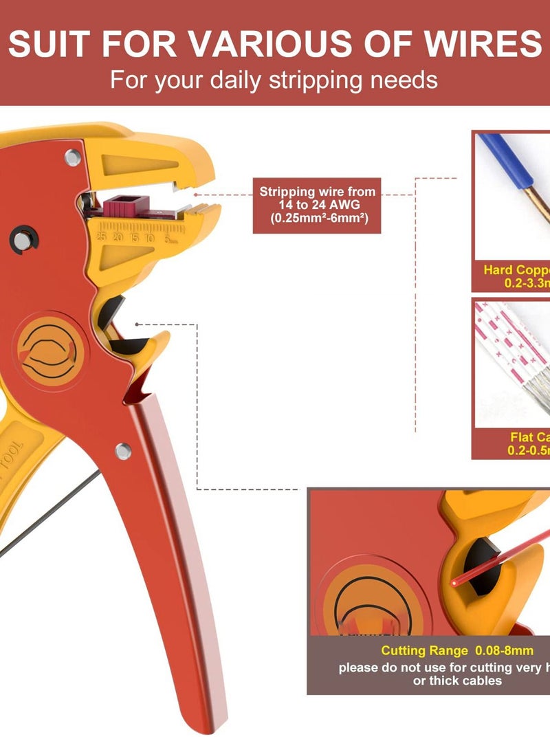 2-in-1 Automatic Wire Stripper and Cutter,Adjustable 10-24 AWG Electrical Cable Tool for Electronics and Automotive Repair