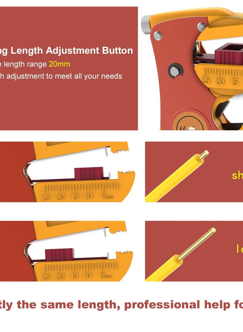 2-in-1 Automatic Wire Stripper and Cutter,Adjustable 10-24 AWG Electrical Cable Tool for Electronics and Automotive Repair