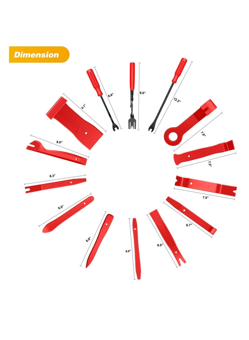 40Pcs Trim Removal Tool, Auto Terminal Removal Key Tool, Auto Clip Pliers Stereo Removal Tools, Car Upholstery Repair Removal Kit, Precision Hook and Pick Set,Wiring Threader, Car Film Scraper