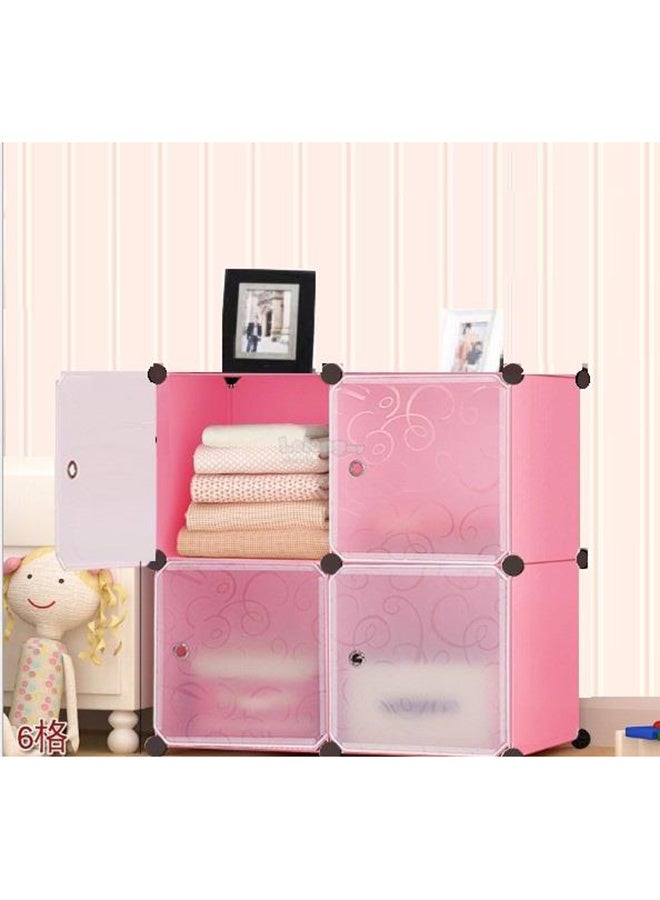 4-Cubes DIY Storage Cabinet Pink 35.5x35.5x35.5cm