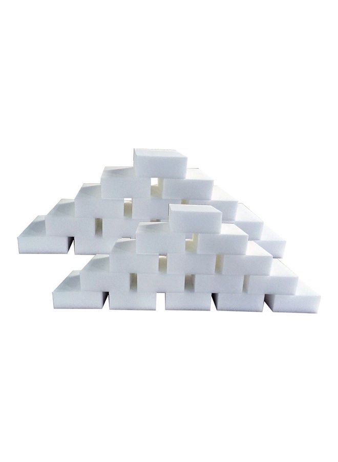 100Pcs Sponge Pad Car Dish Washing Cleaner Kitchen Bathroom Cleaning Tools white 20*10*20cm