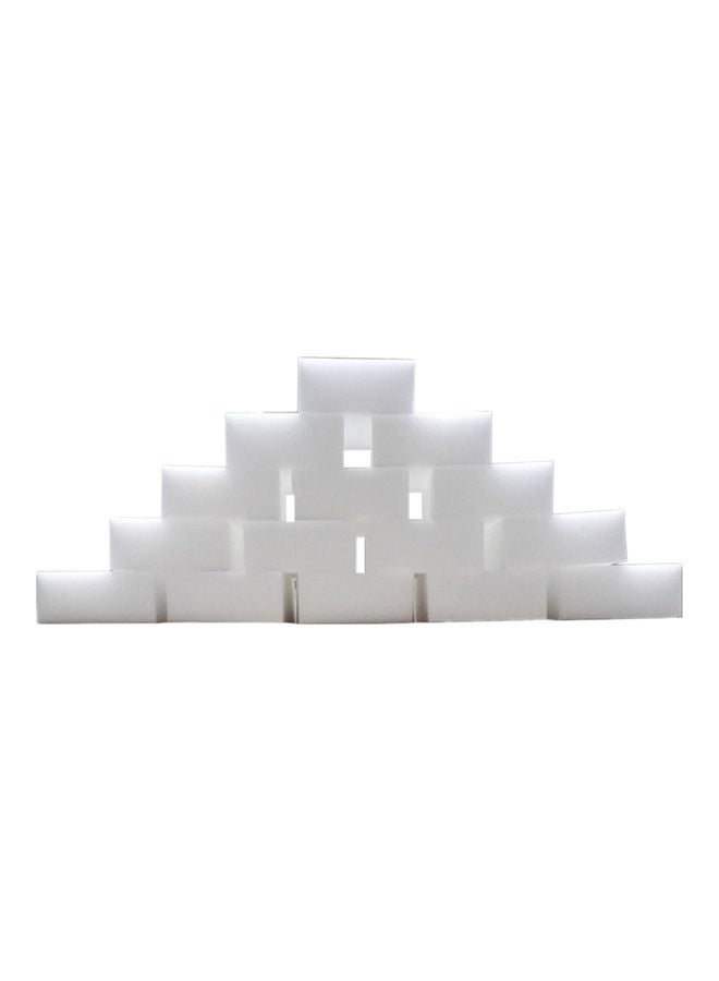100Pcs Sponge Pad Car Dish Washing Cleaner Kitchen Bathroom Cleaning Tools white 20*10*20cm