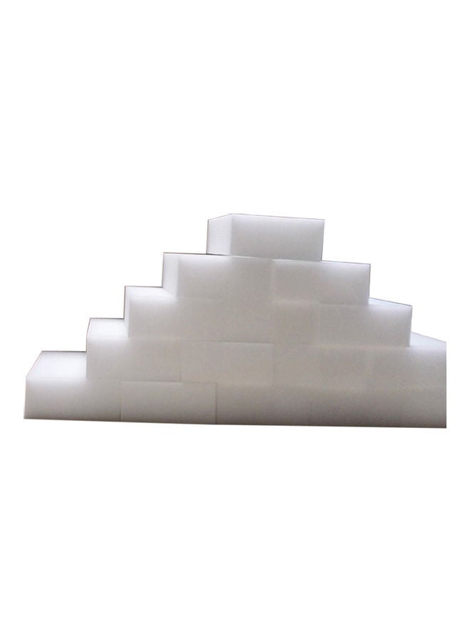 100Pcs Sponge Pad Car Dish Washing Cleaner Kitchen Bathroom Cleaning Tools white 20*10*20cm