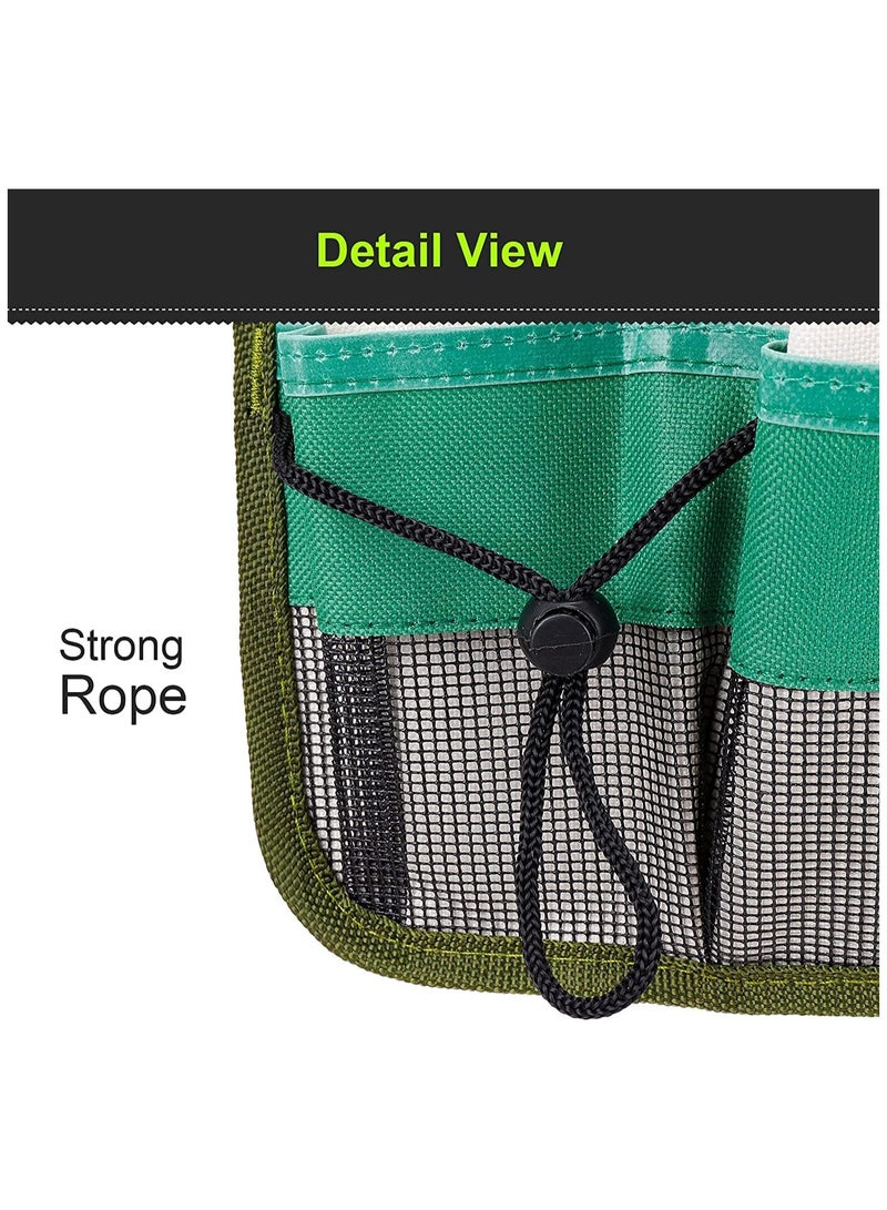 1-Pack Tool Pouch with Adjustable Belts, Waterproof Toolbelt for MenWomen, Small Tool Belt Bags with Loops for Hammer, 7-Pocket Gardening Tools Belt Bags Garden Waist Bag Hanging Pouch - Green