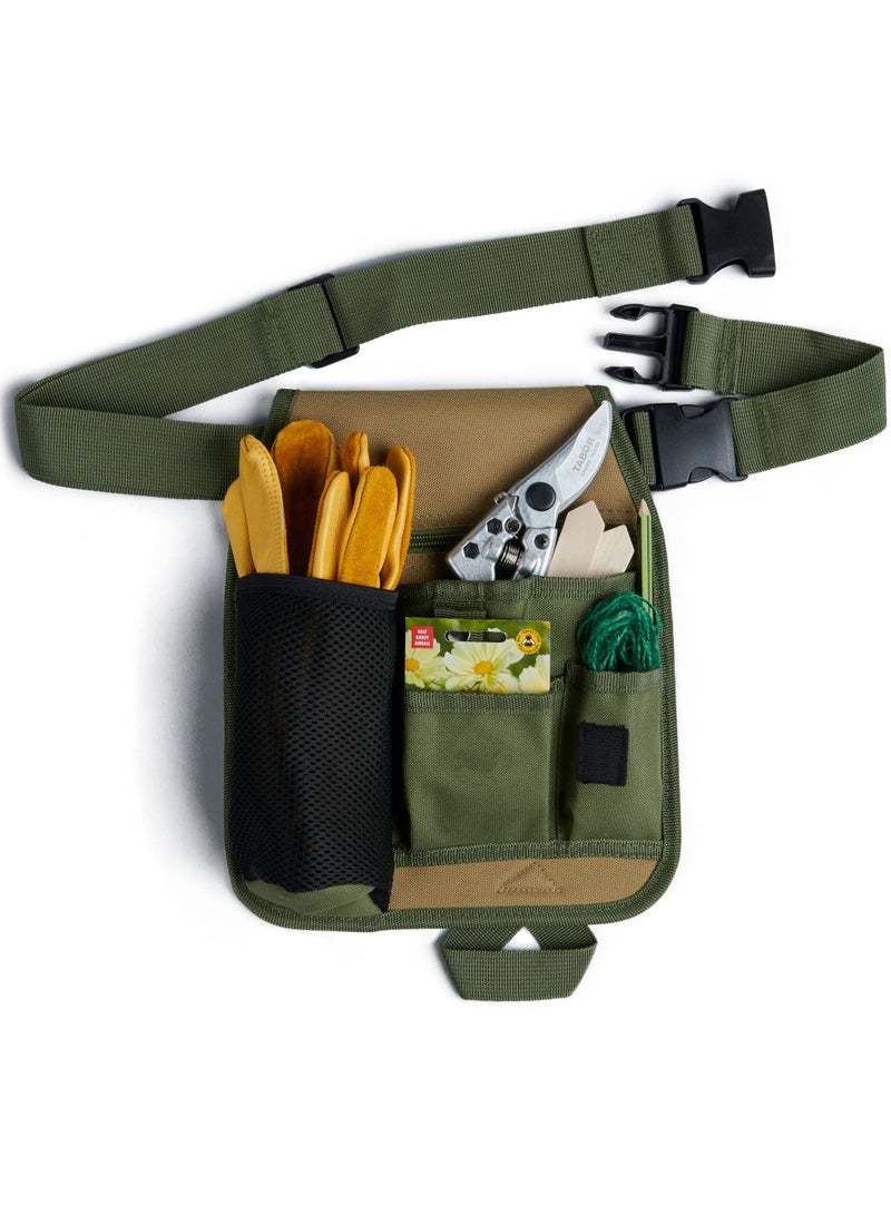 6 POCKET Tool Pouch Gardening Tools Belt Bag Portable Electrician's Tool Bag Adjustable Waist Tool Belt Pouch Single Side Tool Belt Pouch Canvas Construction for Carpenters Gardeners