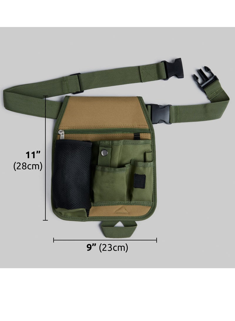 6 POCKET Tool Pouch Gardening Tools Belt Bag Portable Electrician's Tool Bag Adjustable Waist Tool Belt Pouch Single Side Tool Belt Pouch Canvas Construction for Carpenters Gardeners