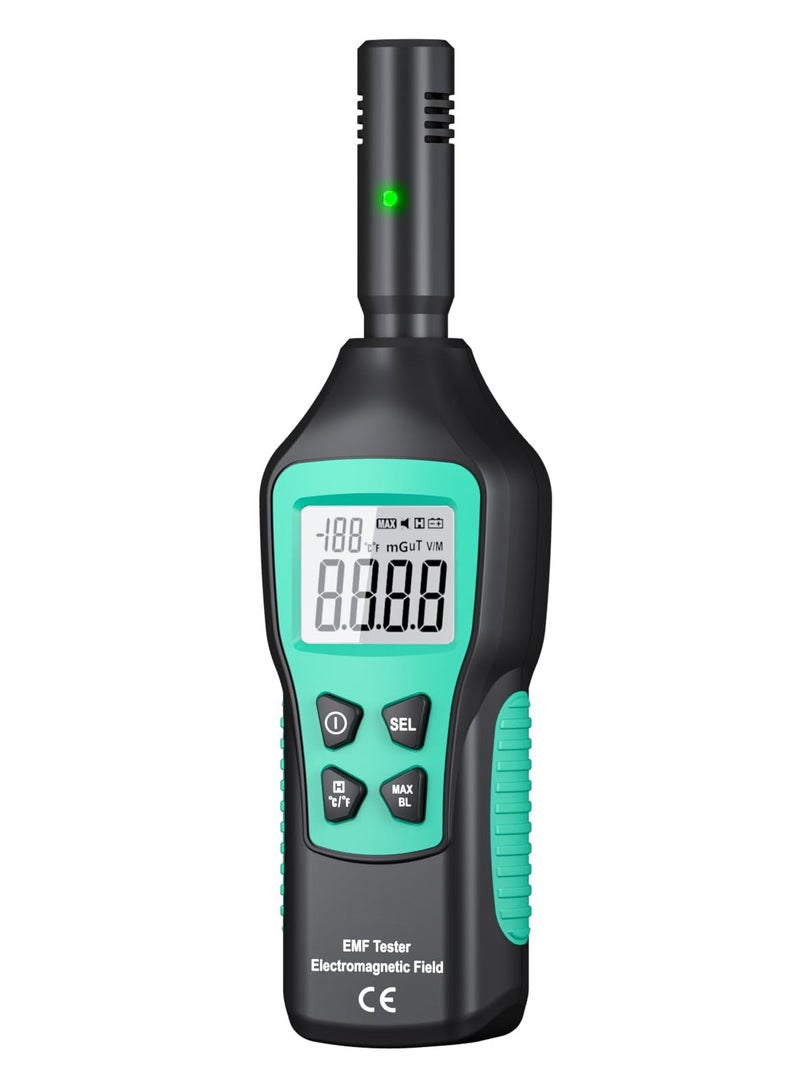 Digital EMF Meter with LCD Display, Electromagnetic Radiation Detector for Home, Office and Outdoor Use, Ideal for Ghost Hunting and Safety Monitoring