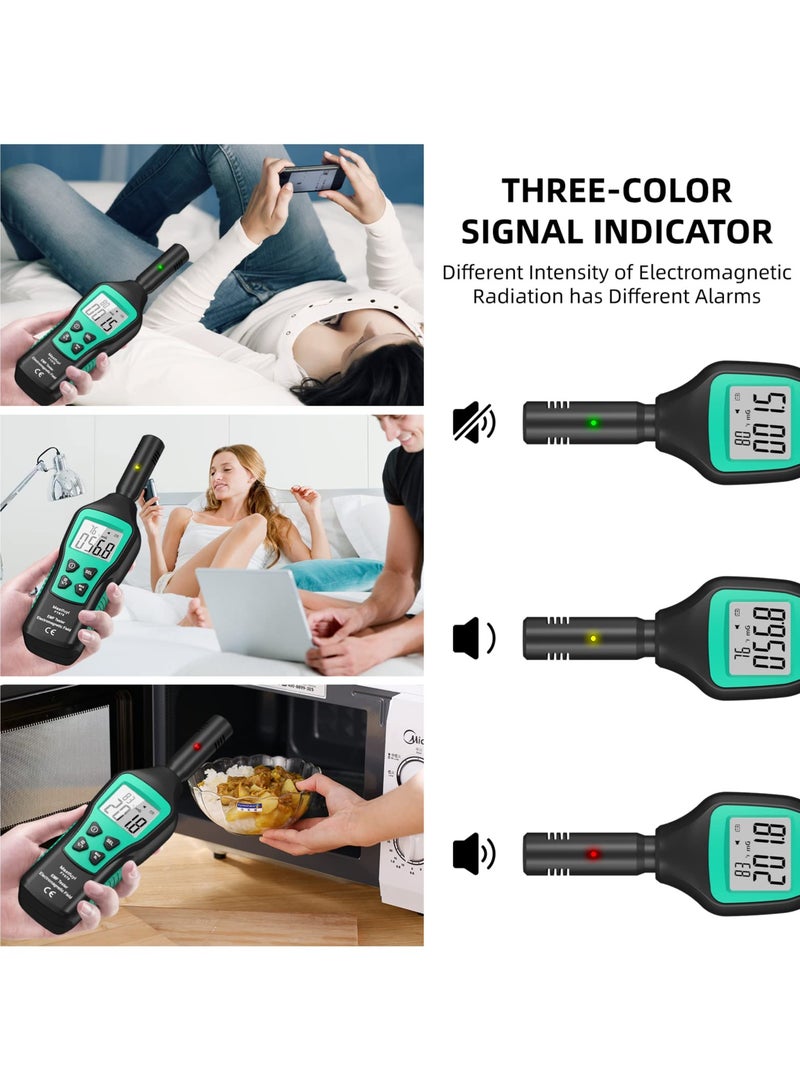 Digital EMF Meter with LCD Display, Electromagnetic Radiation Detector for Home, Office and Outdoor Use, Ideal for Ghost Hunting and Safety Monitoring