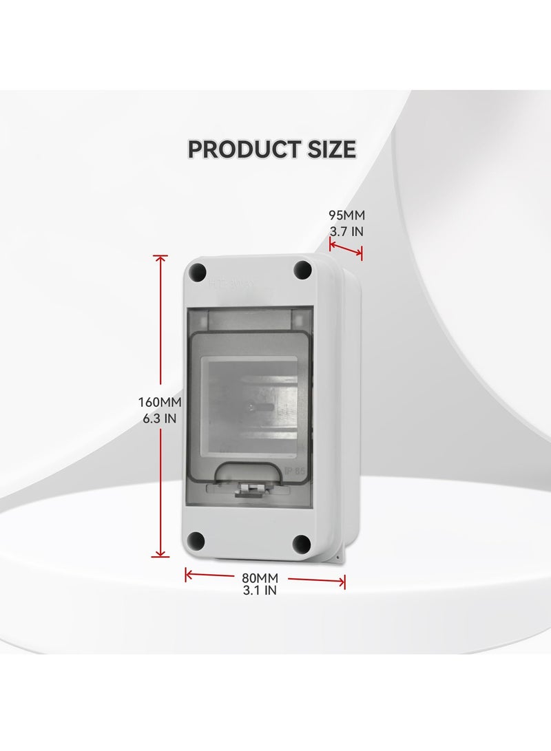 3 Way Circuit Breaker Box MCB Distribution Protection, Miniature Circuit Breaker With DIN Rail, IP65 Waterproof, Suitable for Indoor and Outdoor Use