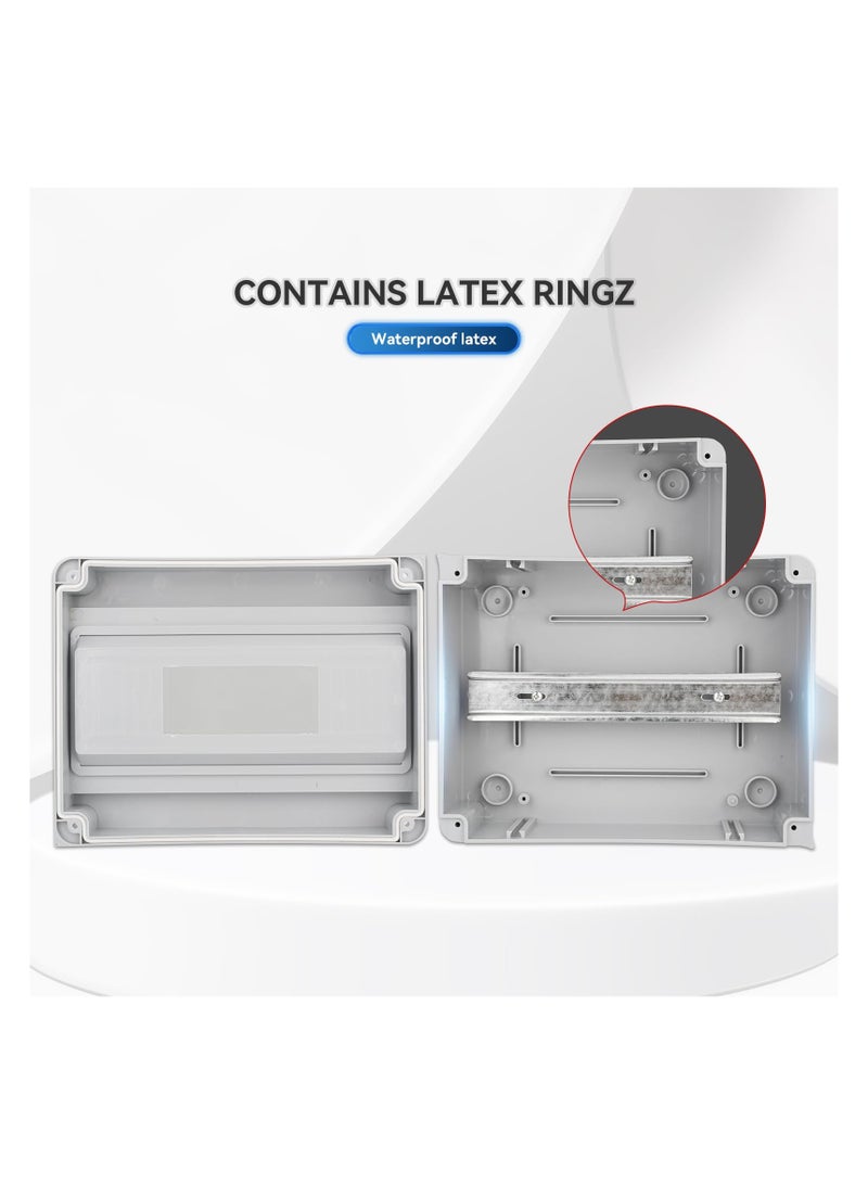 12 Way Circuit Breaker MCB Distribution Protection Box, Miniature Circuit Breaker with DIN Rail, IP65 Waterproof, Suitable for Indoor and Outdoor Use