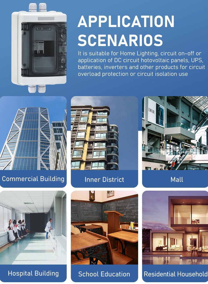 15A Outdoor Circuit Breaker Box with Solar Disconnect Switch and DIN Rail Enclosure, Reliable Protection for Your Solar System