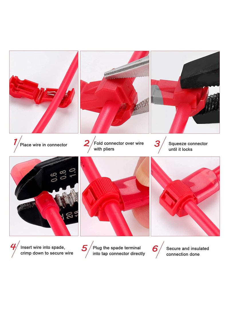 120 T-Tap Wire Connector Terminal Insulation Male Quick Disconnect Spade Terminal Classification Kit