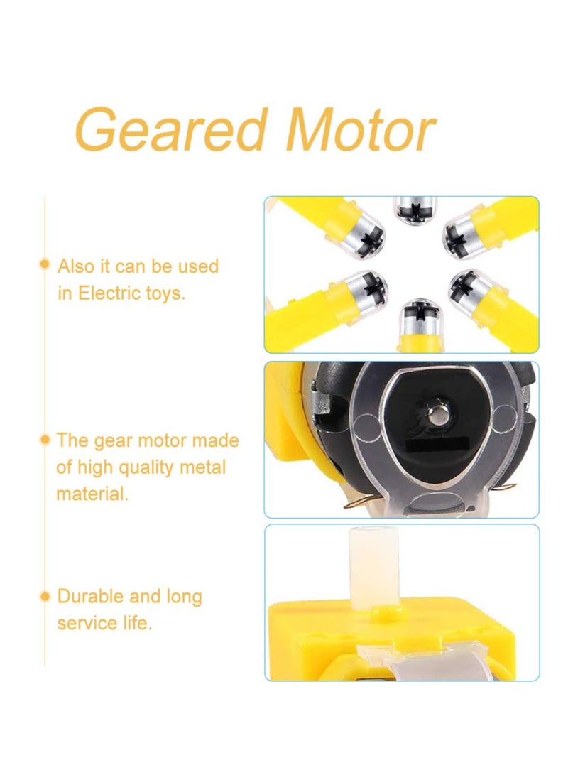 DC Electric Motor 3,6V Dual Shaft Geared Motor with Magnetic Gearbox for Arduino DIY Smart Car Robot Toys and Chassis Models Pack of 10