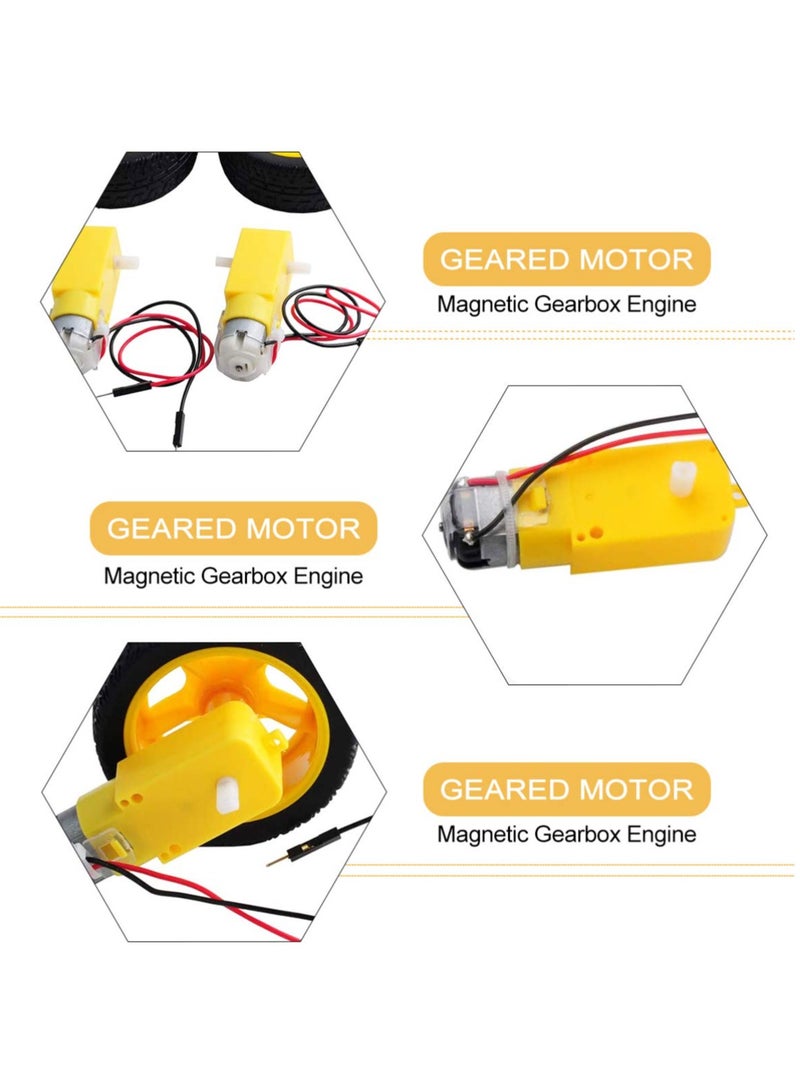 DC Electric Motor 3,6V Dual Shaft Geared Motor with Magnetic Gearbox for Arduino DIY Smart Car Robot Toys and Chassis Models Pack of 10