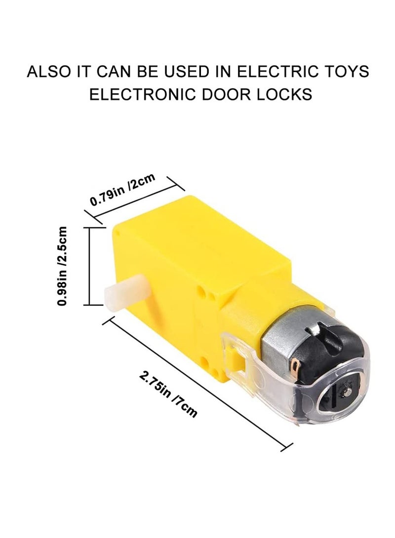 DC Electric Motor 3,6V Dual Shaft Geared Motor with Magnetic Gearbox for Arduino DIY Smart Car Robot Toys and Chassis Models Pack of 10