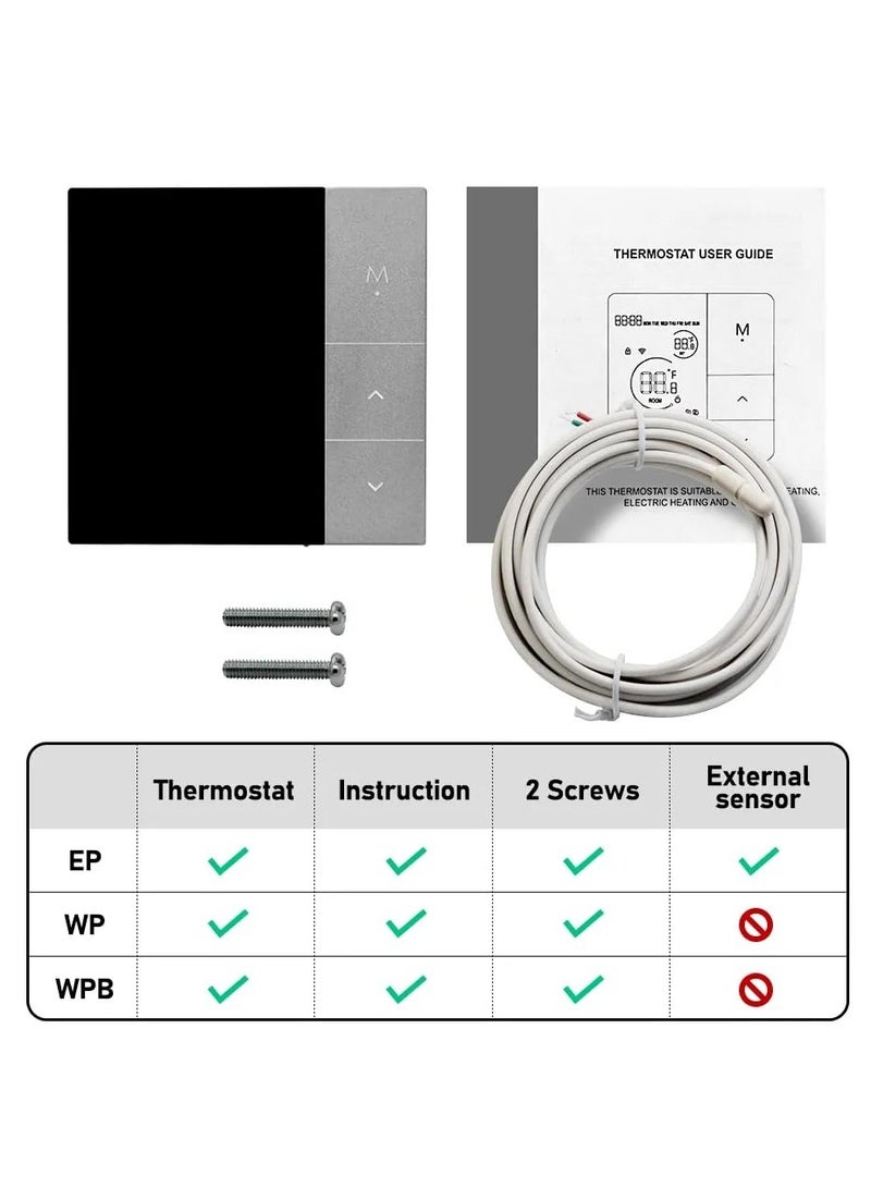 Smart Tuya WiFi Thermostat with Voice Control, Programmable Touchscreen LCD Display for Underfloor Heating, Intelligent Wall Controller for Electric Heating Compatibility.
