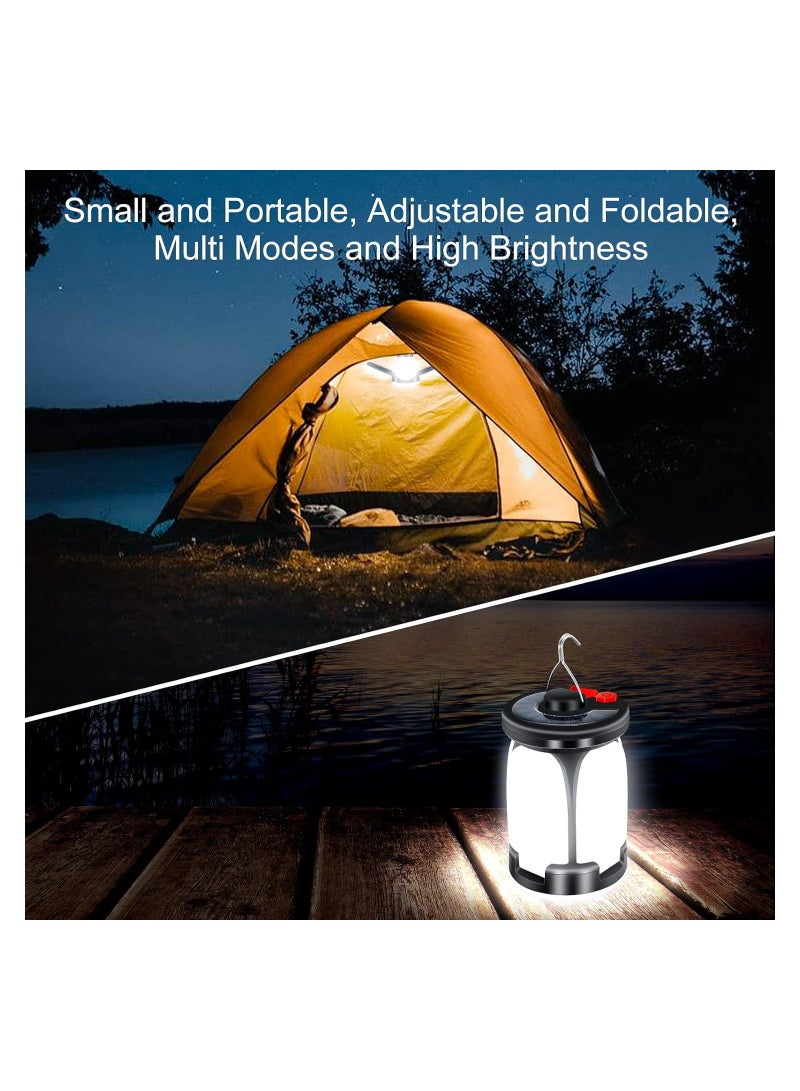 Ultra Bright LED Camping Lantern with 60 LEDs, USB & Solar Rechargeable, 6 Light Modes for Camping, Fishing, Hiking, Outdoor Parties - Includes USB Cable.