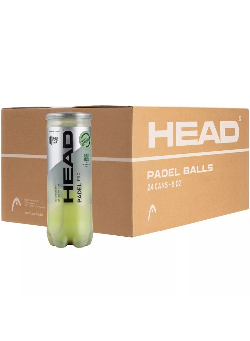 HEAD Padel Pro Ball | Approved by WPT | Box of 24 cans