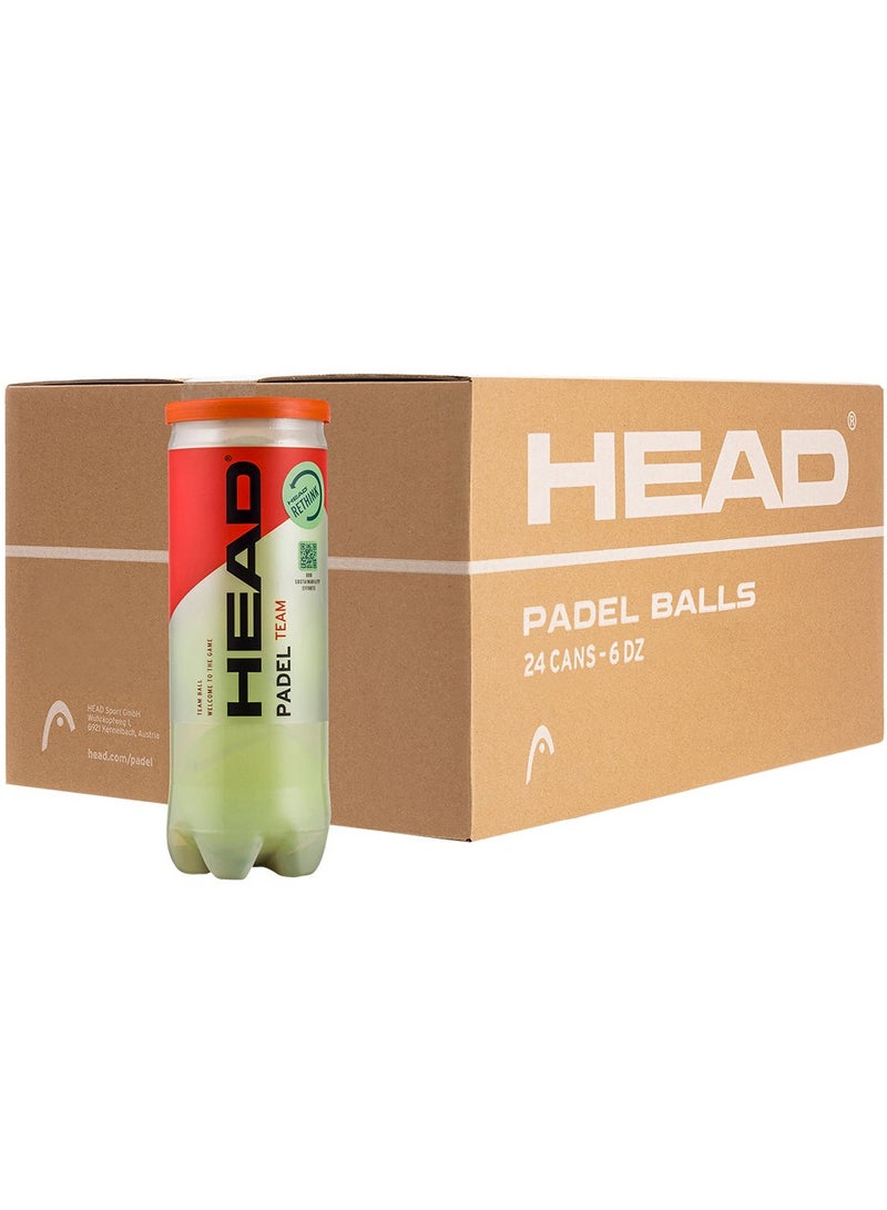 HEAD Padel Team | Ball for Beginners and Recreational players | Box of 24 cans