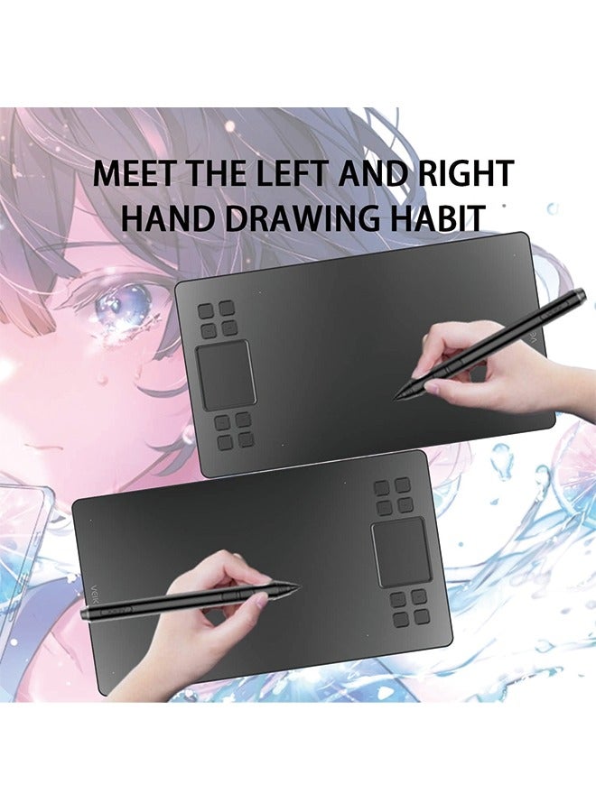 Drawing Tablet VEIKK A50 Graphics Pen Tablet 10x6 inch Active Area,with Smart Gesture Touch and 8 Express Keys,8192 Levels Battery Free Pen,Support Tilt Function Work for MAC Wins and Android/Linux