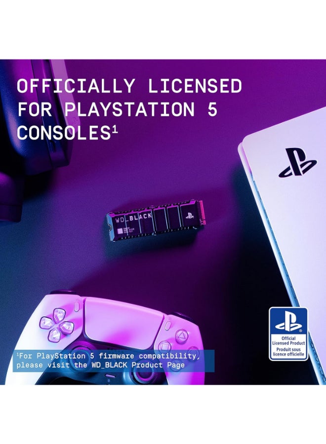 2TB SN850P NVMe M.2 SSD Officially Licensed Storage Expansion For (PS5) Consoles - Up to 7,300MB/s, With HeatSink (WDBBYV0020BNC-WRSN) 2 TB