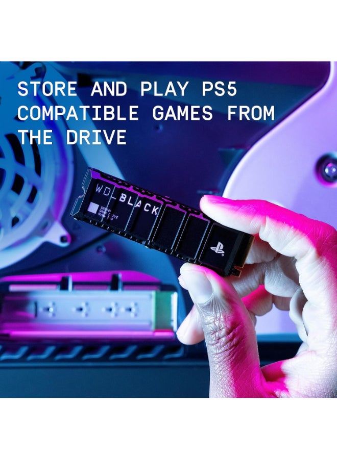 2TB SN850P NVMe M.2 SSD Officially Licensed Storage Expansion For (PS5) Consoles - Up to 7,300MB/s, With HeatSink (WDBBYV0020BNC-WRSN) 2 TB