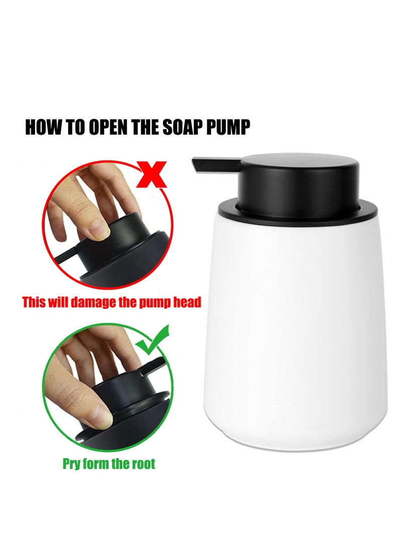 Hand Soap Dispenser, Rustproof Pump for Kitchen and Bathroom, Ceramic Liquid Pump Bottles Refillable Dish Lotion Dispenser, for Lotions, Essential Oil, Liquid Soaps