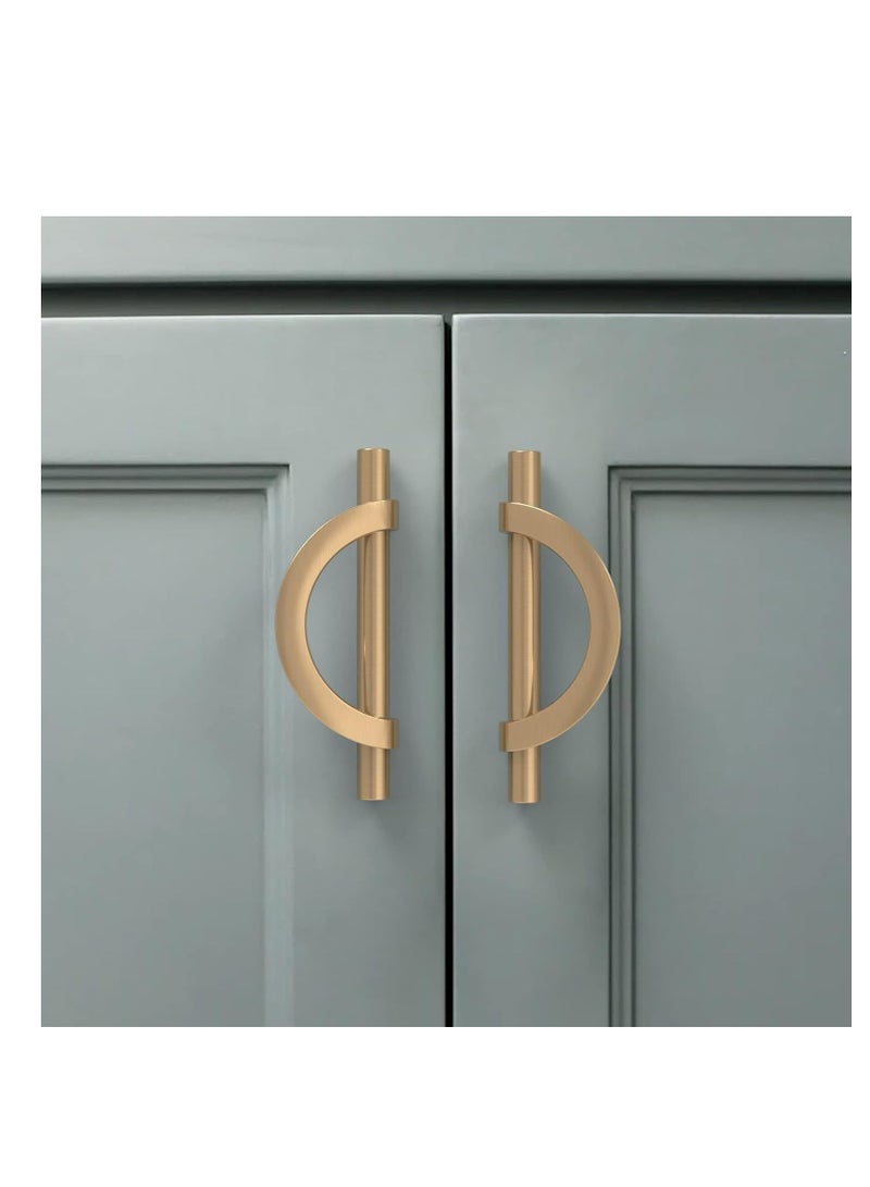 4-Pack Champagne Bronze Cabinet Pulls - 3.75 Inch (96MM) Hole Centers - Kitchen Cabinet Handles for Cupboards and Drawers - Stylish Hardware for Kitchen Cabinets