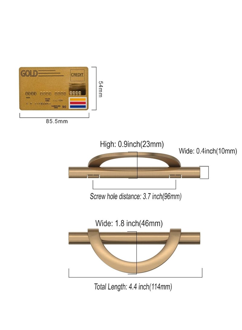 4-Pack Champagne Bronze Cabinet Pulls - 3.75 Inch (96MM) Hole Centers - Kitchen Cabinet Handles for Cupboards and Drawers - Stylish Hardware for Kitchen Cabinets