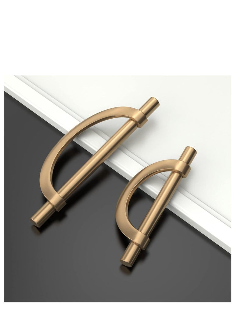 4-Pack Champagne Bronze Cabinet Pulls - 3.75 Inch (96MM) Hole Centers - Kitchen Cabinet Handles for Cupboards and Drawers - Stylish Hardware for Kitchen Cabinets