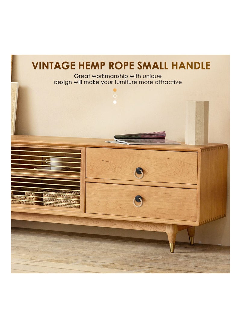 Door Knob Rustic Rope Handles Cabinet Pull Hardware Big Drop Ring Drawer Pull Knob Antique Black Knobs Handles Hardware