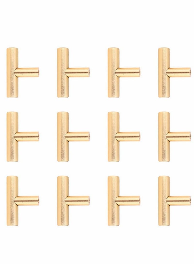 Alloy Pull Handle Cupboard Cabinet Wardrobe Door Knobs Drawer Pull Handle for Home Bedroom Golden - 12pcs