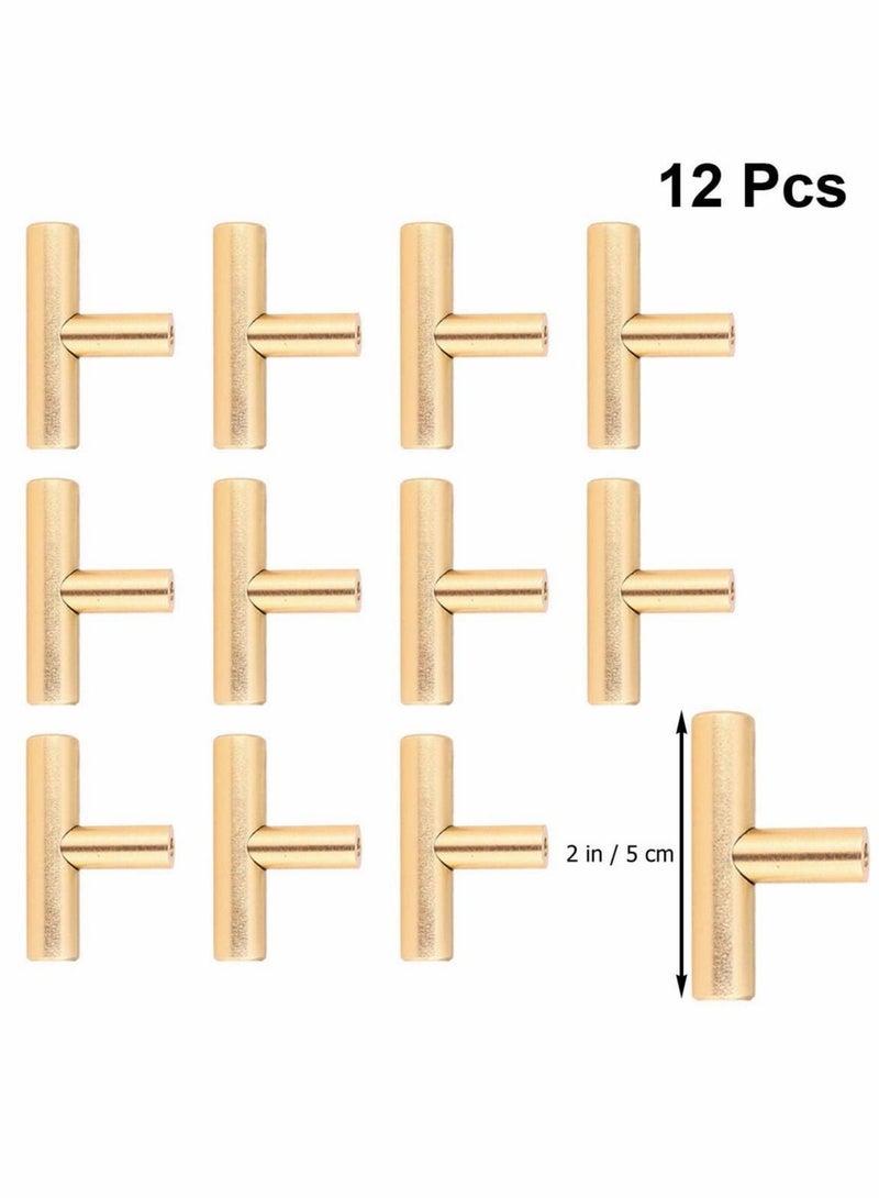 Alloy Pull Handle Cupboard Cabinet Wardrobe Door Knobs Drawer Pull Handle for Home Bedroom Golden - 12pcs