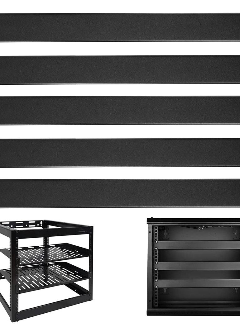 1U Blank Panel, 5 Pcs Metal Rack Mount Filler Panels, Suitable for 19-inch Server Rack Cabinets/Enclosures/Network Cabinets, Color: Black.