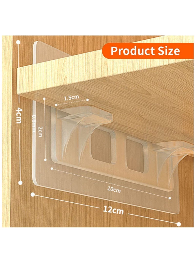 24 Pcs Punch Free Shelf Support Pegs,Self Adhesive Shelves Clips for Kitchen Cabinet Book Shelves-Strong Partition Holders Pin for Closet Brackets Clapboard Layer-Load Bearing 60 Pounds