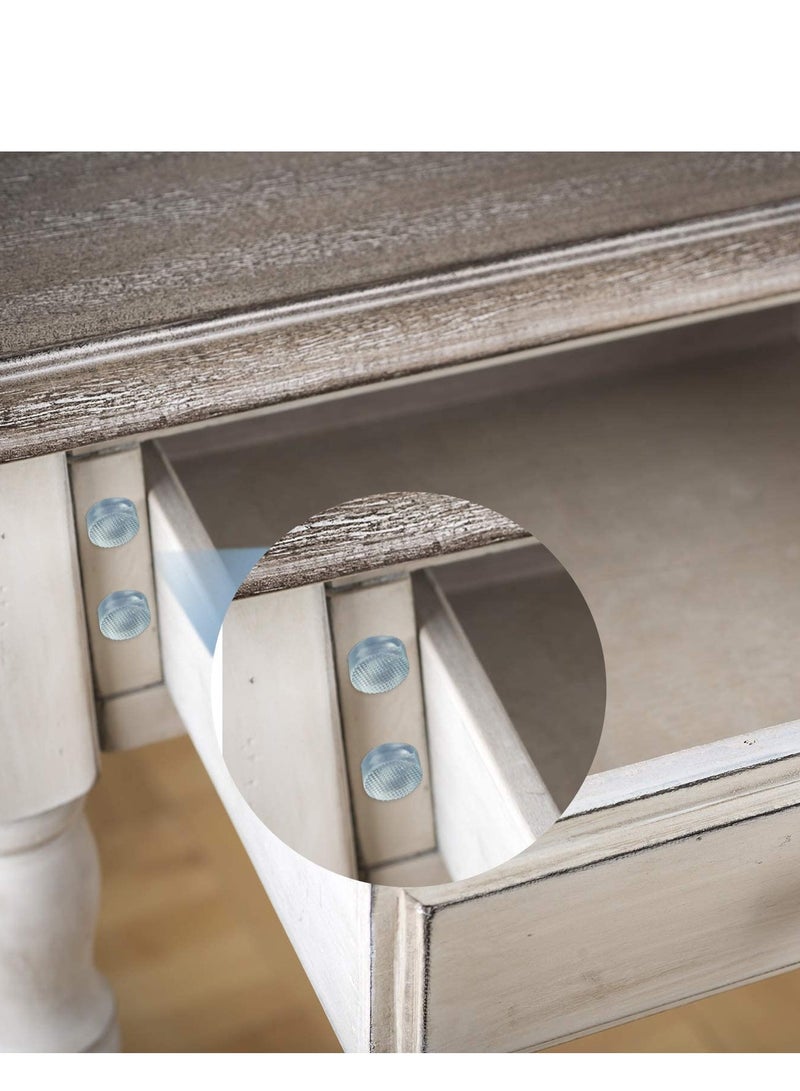 Glass Top Table Bumpers with Stem 5 SIze Silicone Anti Collision Granules Recessed Solid Hole Plug Soft Clear Reduce Noise Anti Slip Pads Non Adhesive for Table Furniture Cabinet 150 Pieces