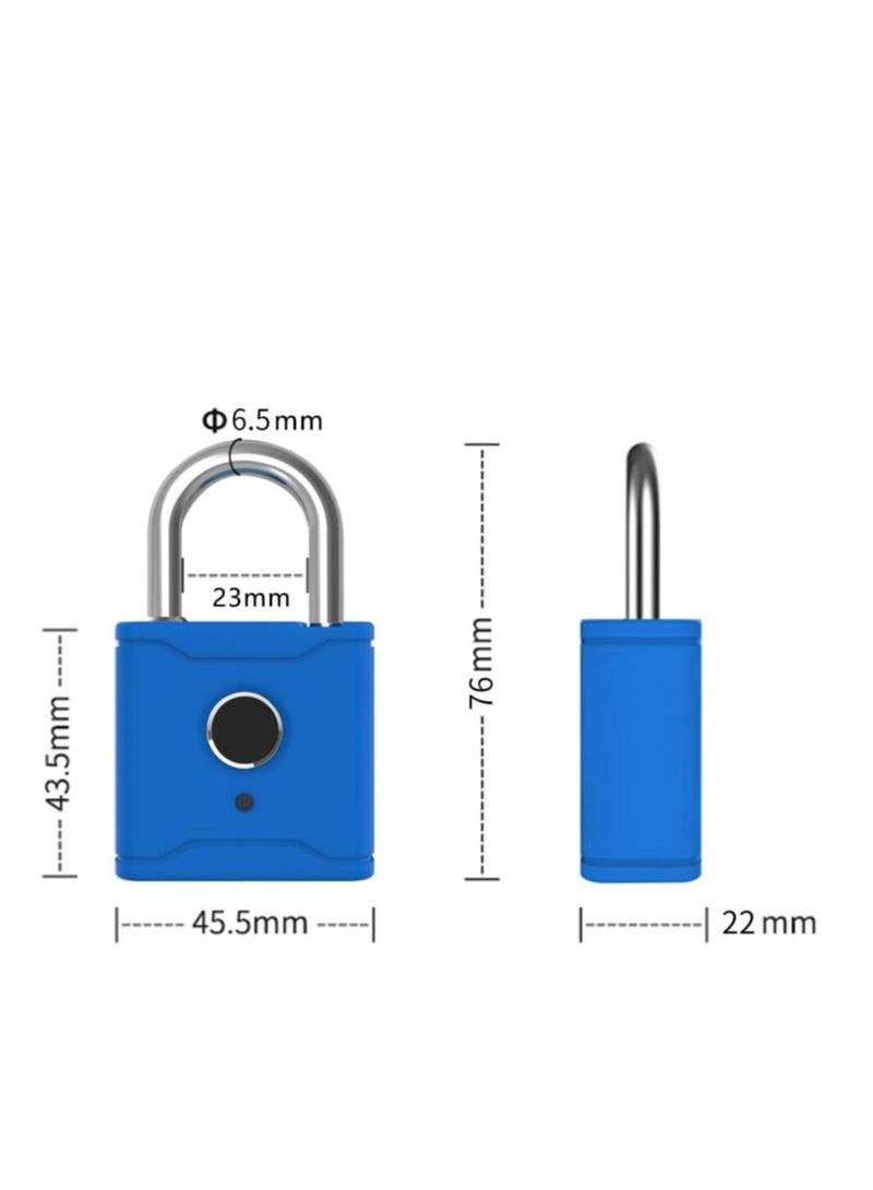 Fingerprint Padlock, Locker Lock Bluetooth Thumbprint Lock, Smart Padlock, Water Resistant, USB Rechargeable,Suitable for Gym,Outdoor,Warehouse, Sports,Suitcase, Bike, School, Fence and Storage