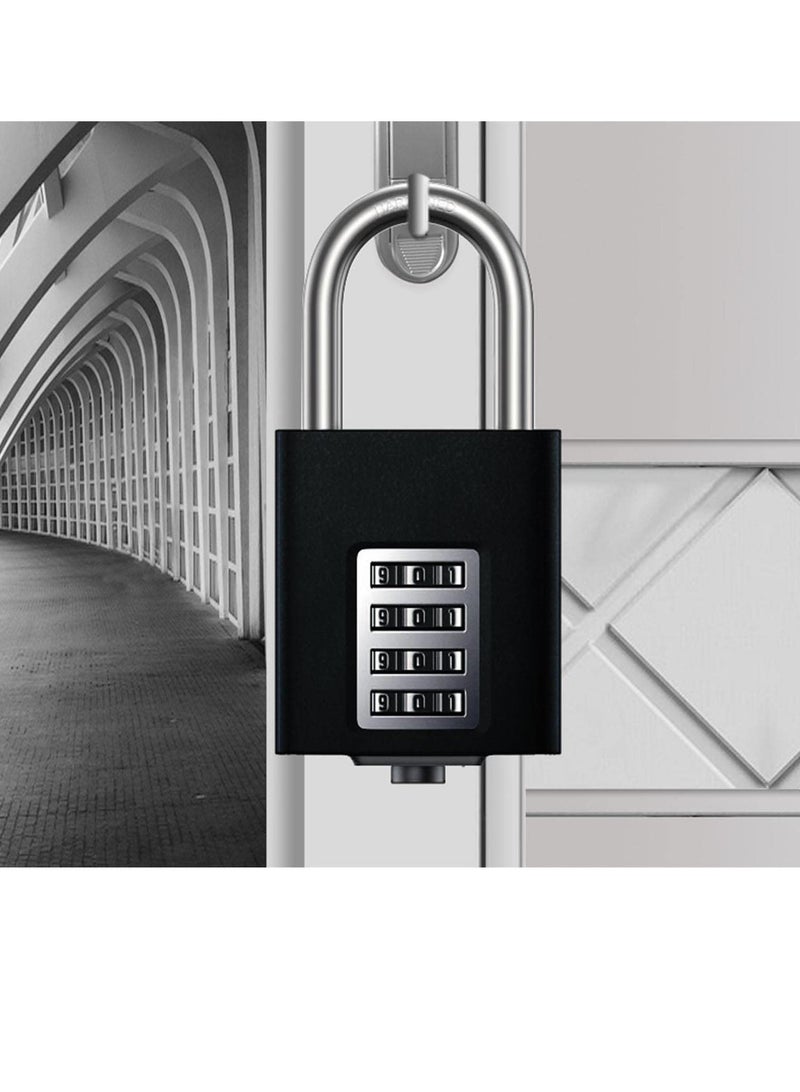 Outdoor Weatherproof Padlock, Heavy Duty Combination Padlock, 4 -Digit Combination Lock, Suitable for School Gym Locker, Fence, Toolbox, Hasp Gate, Storage