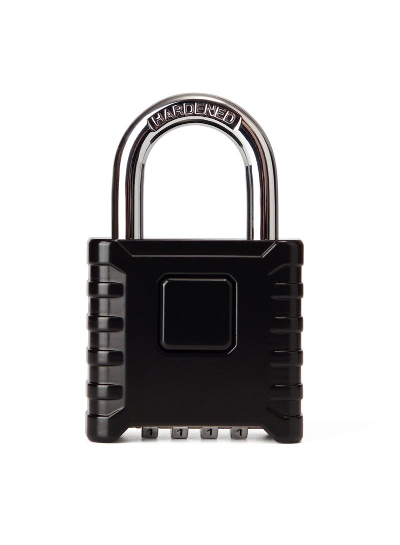 Heavy Duty Combination Padlocks Outdoor, 52mm Stainless Steel 4 Digit Locker Code Padlock Weatherproof, 4 Digit Combination Padlock for Home Shed Fence Warehouse Garage Black