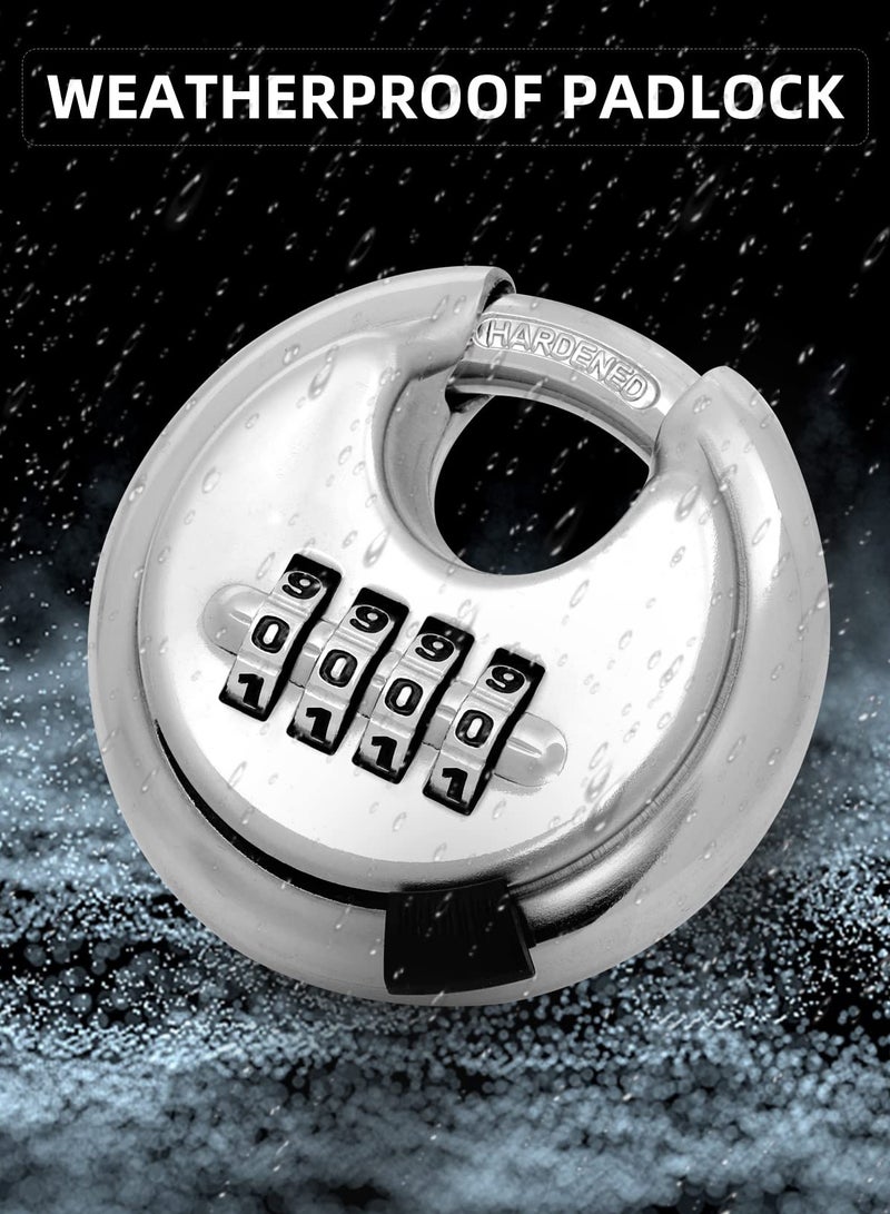 Waterproof 4-Digit Digital Combination Padlock - Stainless Steel Outdoor Lock for Sheds, Storage Units, Garages, Fences, and Trailer Tongues. Secure Your Belongings with Ease!